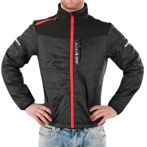 Rev'It! Men's Solar Insulated Ripstop Zip Up Jacket Black Red S‎ - Picture 6 of 12